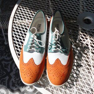 SWEAR LONDON Men's Orange White Teal Lace Up Brogues Sneakers Size 46 (US 13)